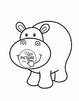 Hippo Coloring Pages Kids Getcolorings Cartoon Color sketch template