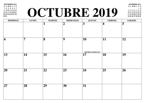 calendario octubre el calendario octubre
