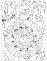 Coloring Pages Astrology Book Shadows Printable Colouring Witch Sheets Horoscope Adult Wheel Wiccan Borders Spells Witchcraft Pagan Dividers Shadow Getcolorings sketch template