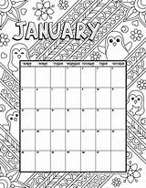Calendar Coloring Printable January Kids 2021 Woojr Printables sketch template