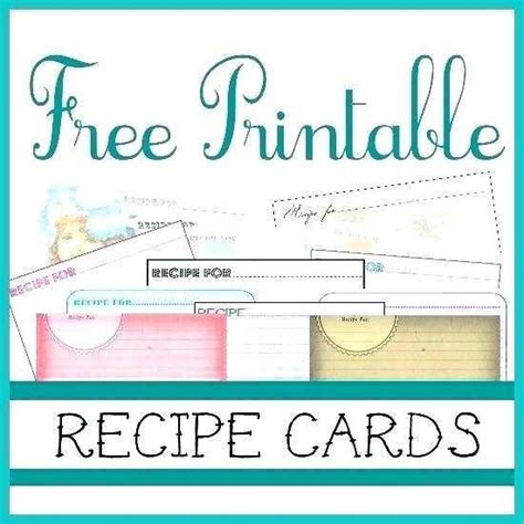 recipe cards templates word