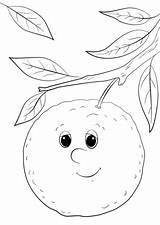 Orange Coloring Pages Cartoon Character Printable Print Oranges Color Kids Drawing Categories sketch template