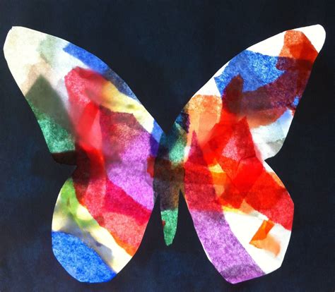 tissue paper butterfly   window education ideas pinterest