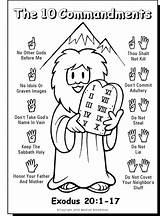 Commandments Ten Coloring Sheet Pages Color Sunday School Kids Commandment Children Printable Catholic Print Lesson sketch template