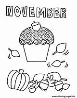 Coloring November Pages Cupcake Color Printable Kids Cute Print Sheets Children Fall Bestcoloringpagesforkids Thanks Give Netart sketch template