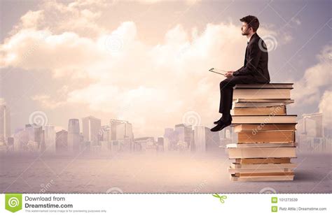 businessman  laptop sitting  books stock image image