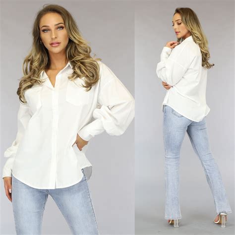 basic witte blouse met pofmouwen uwantisellnl