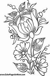 Pages Coloring Flower Mandala Designs Drawing Patterns Jacobean Color Embroidery Flowers Adults Books Pyrography Colorpagesformom sketch template