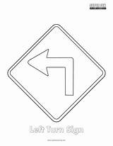 Coloring Sign Pages Road Turn Signs Left sketch template