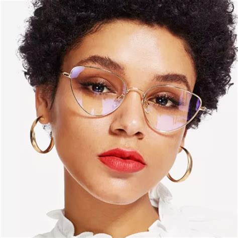2019 new clear lens cat eye glasses frame women men metal frame glasses