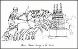 Roman Chariot Coloring Template Romans Sketch Driver sketch template