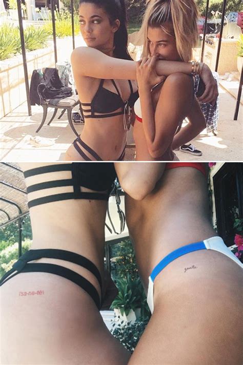kylie jenner and hailey baldwin bikinis — see sexy pic