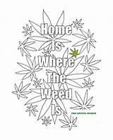 Coloring Weed Pages Adult Printable Where Marijuana Book Plant Leaf Adults Artful Etsy Cannabis Maker Books Color Sheets Words Mandala sketch template