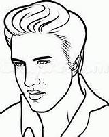 Elvis Drawing Draw Presley Drawings Step Coloring Pages Outline Painting Easy Pop Cartoon Face Dragoart Tutorials Wedding Card People Cake sketch template