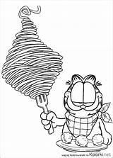 Garfield Kolorowanka Obiad Kot Sphagetti Jedzenie Druku Znajduje Przedstawia Kategorii Rysunek Powyżej sketch template