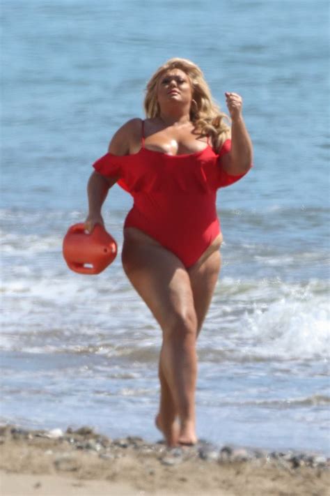 gemma collins does baywatch but struggles to contain