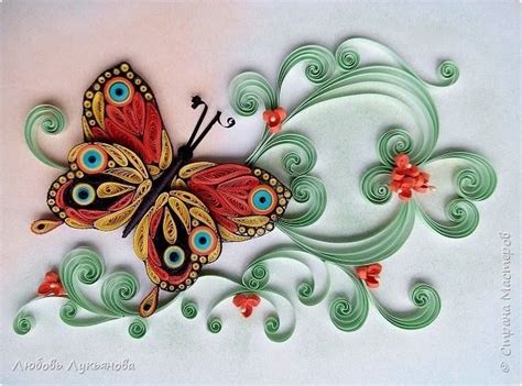 butterfly  flowers quilled    photo quilling cake
