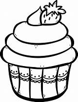 Cupcake Para Colorear Line Cliparts Desenhos Imágenes Drawing Clipart Colorir Desenho Kawaii Library Teachers Preto Clip Papel Fondos Favorites Add sketch template