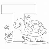 Letter Alphabet Coloring Animal Pages Turtle Printable Worksheets Worksheet sketch template
