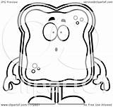 Toast Jam Mascot Surprised Clipart Cartoon Outlined Coloring Vector Thoman Cory Regarding Notes sketch template