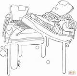 Coloring Nike Pages Sneakers Printable Drawing Paper Colorings sketch template