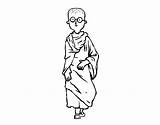 Buddhist Young Coloring Coloringcrew sketch template