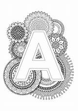 Coloring Mandala Adult Book Alphabet Pages Abc Letter Abecedario Mindfulness Letters Stock Depositphotos Doodle Da Printable Vector Illustration Sunflower Floral sketch template