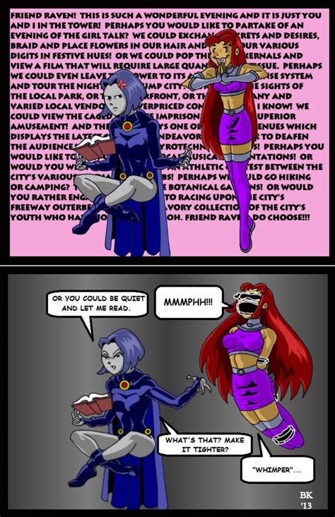 Raven And Starfire By Grouchom On Deviantart Starfire Raven Girl Talk