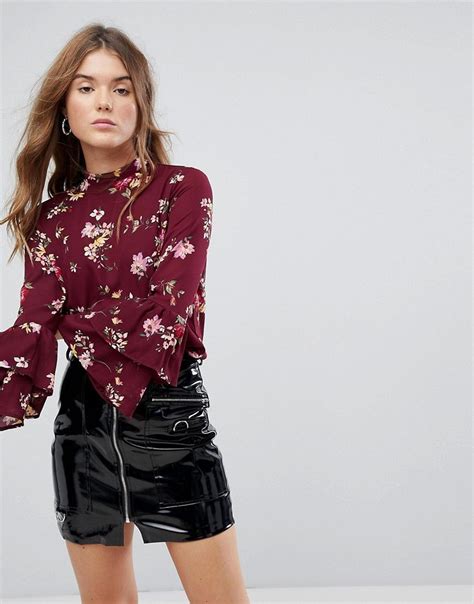 bershkas printed blouse  click   details worldwide shipping bershka