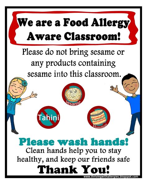 Thriving With Allergies Food Allergy Alert Daycare School Handouts And