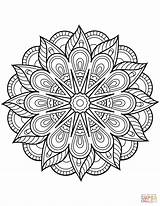Mandala Flower Coloring Template sketch template