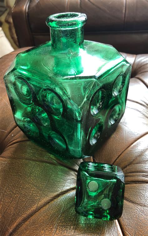 1960s empoli italian green glass ‘dice decanter advintageous