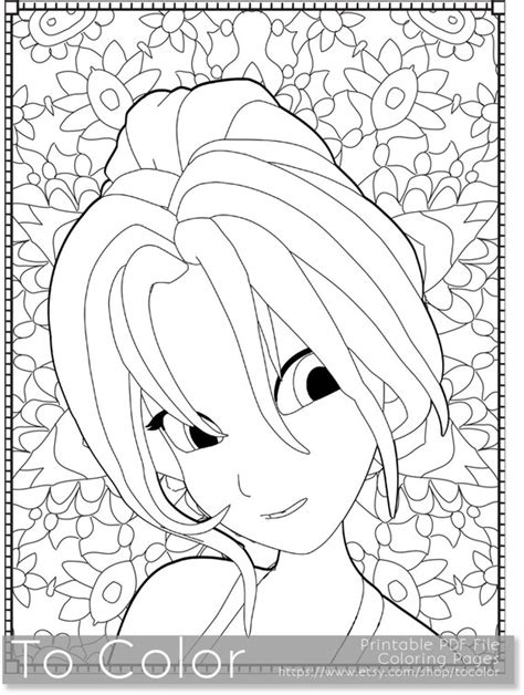 items similar  cute anime girl printable coloring pages  adults