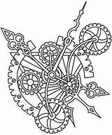 Clock Gears Alchemy Clockwork Clocks Cogs Catrinas Urbanthreads Colorear Zentangle Coccinelle sketch template