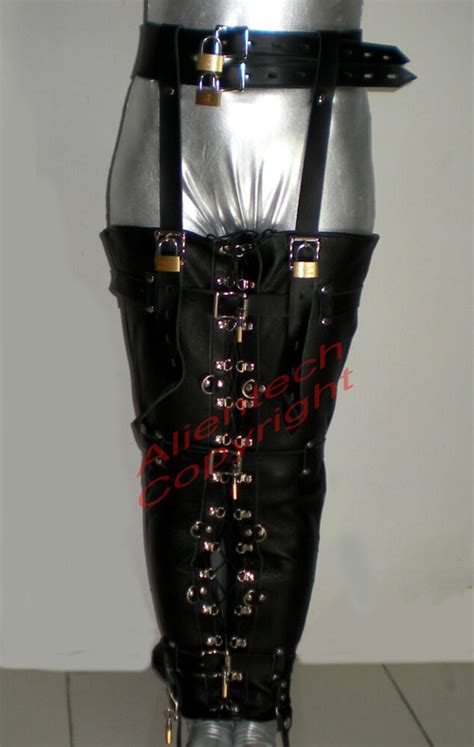 locking real leather leg binder single leg sleeve 3 colors ebay