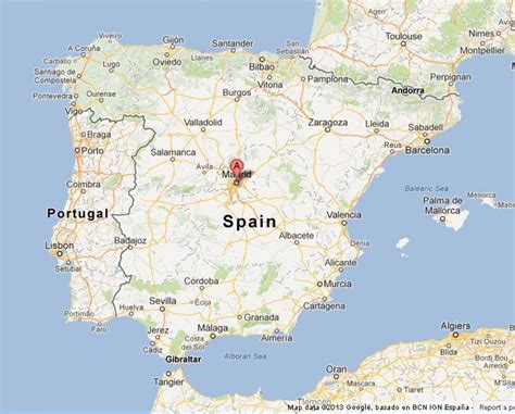 madrid espana map map  spain showing madrid spain