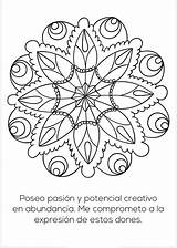 Mandalas Afirmaciones Autoestima Positivas Mandala Poderosas Imprimibles Libros Creatividad Creativo Poseo Expresar Abundante Potencial Comprometo Pasión Artículo sketch template