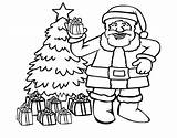 Santa Christmas Tree Coloring Pages Claus Beautiful Kids sketch template