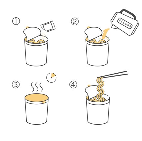 Steps How To Cook Instant Noodles 1213417 Vector Art At Vecteezy