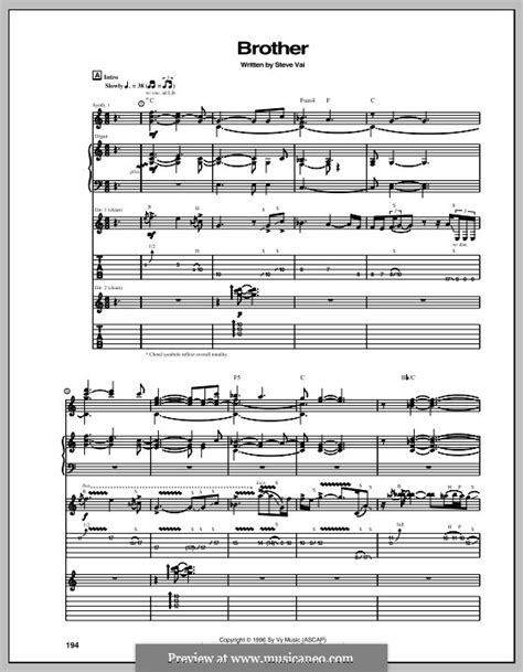 brother by s vai sheet music on musicaneo