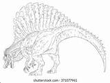 Coloring Sarcosuchus Spinosaurus Pages Drawing Template sketch template