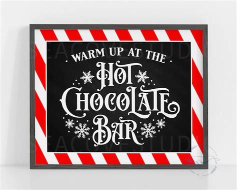 hot chocolate bar sign warm    hot chocolate bar etsy