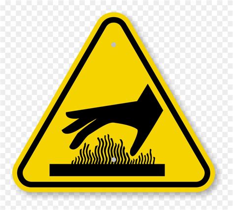 iso warning signs hazard symbols hot surface clipart