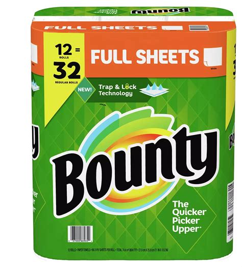 bounty full sheet paper towels white  sheetsroll  ct