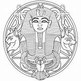 Toutankhamon Tutankhamun Egyptian Coloriages Egypte Faraones Pharaon Enfants Masque Tattoo Pharaoh Divers Egipcias Pharaohs Joli Loup Toutânkhamon Egipto sketch template