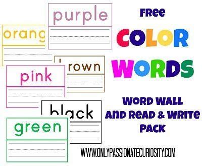 elementary color theory    color words printable