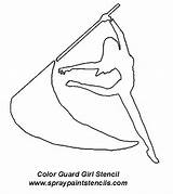 Stencil Guard Color Girl Stencils Flag People sketch template