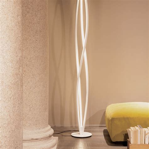 twist led floor lamp silver contempo lights touch  modern