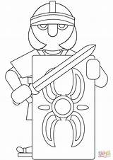 Coloring Roman Pages Soldier Printable Drawing Paper sketch template