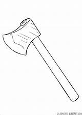 Axe Coloring Pages Sketch Template Kapak Pick sketch template